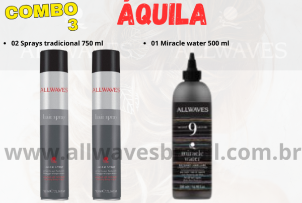 KIT ÁQUILA - 02 sprays tradicional de 750  ml e 01 Miracle Water 500 ml