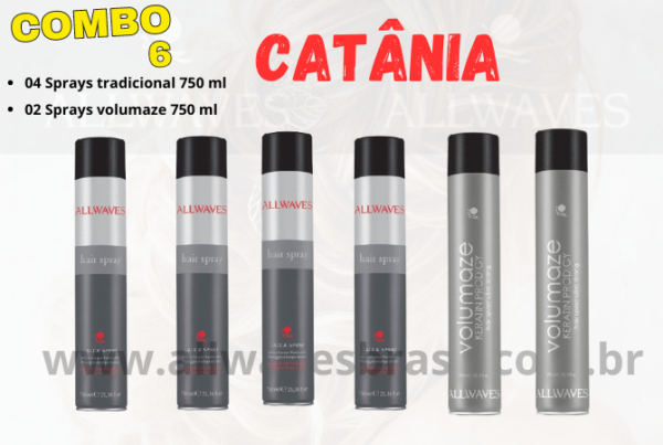 Catânia - 04 sprays tradicional e 02 sprays Volumaze de 750 ml